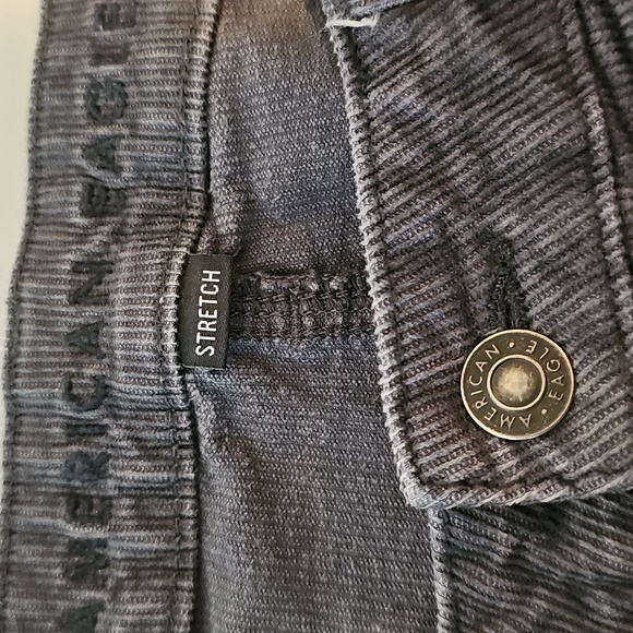 American Eagle Stretch Size 12 Corderoy Mom Straight Leg Jeans - Dark Gray - Picture 6 of 8
